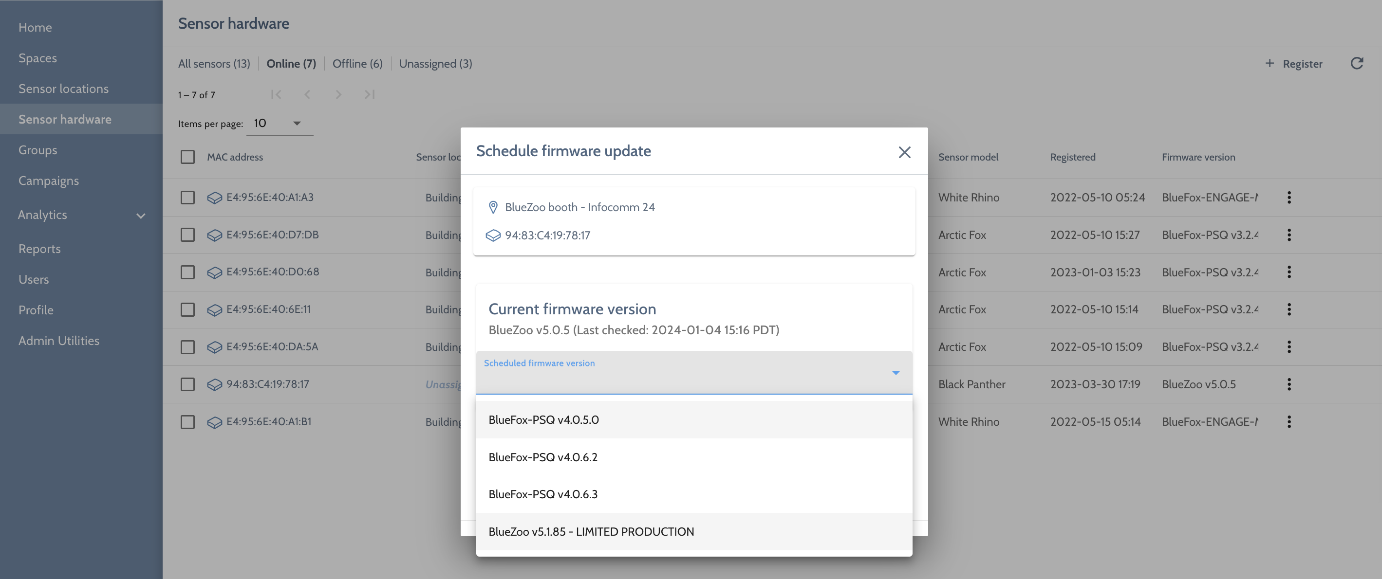 FirmwareUpdate - version selection.png